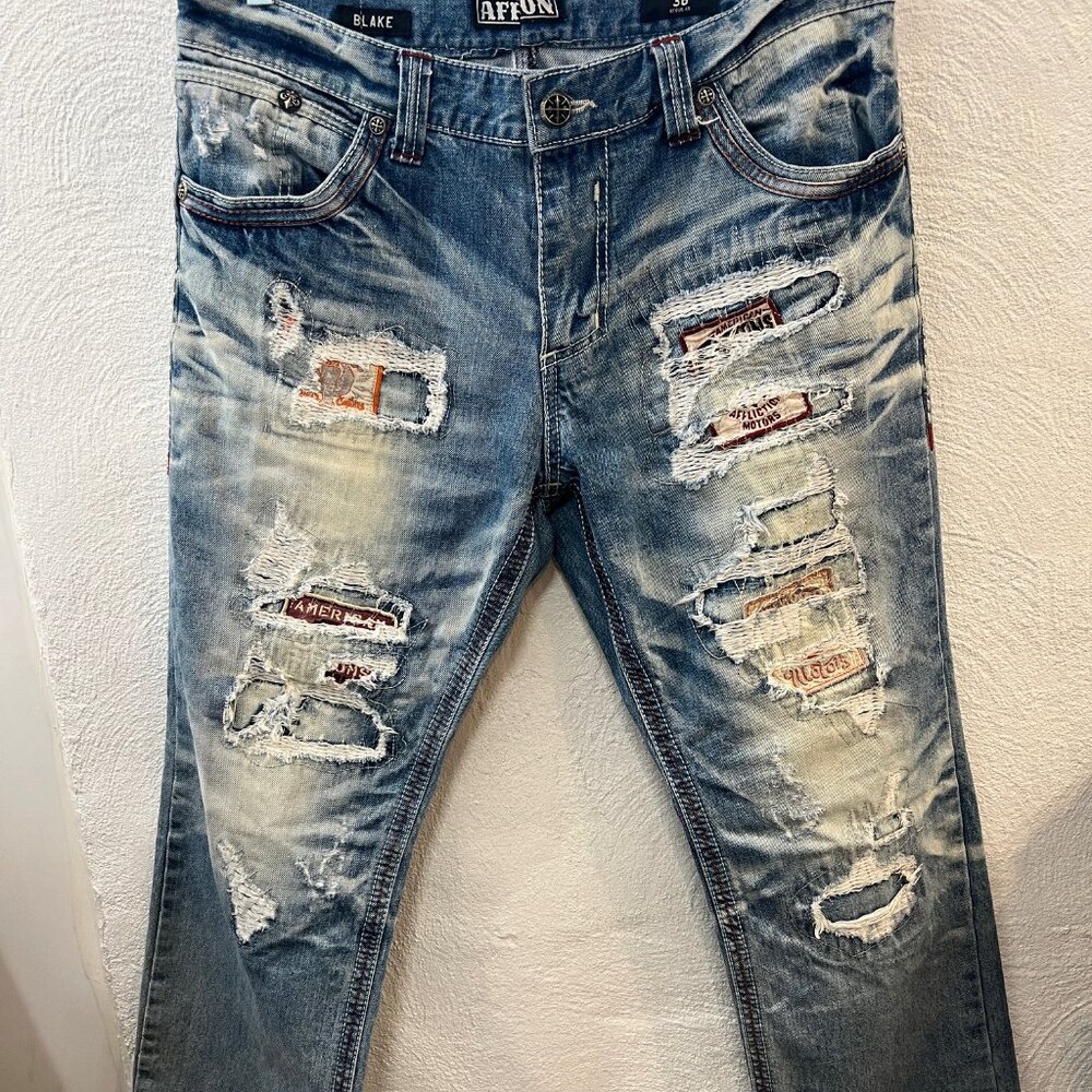 Affliction Men's Blake Distressed Jeans Sz: 35